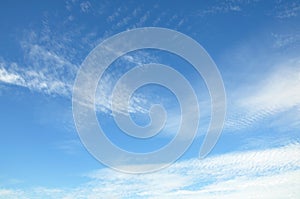 White clouds on the blue sky