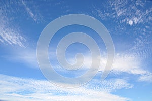 White clouds on the blue sky