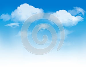 White clouds in a blue sky. Sky background. photo