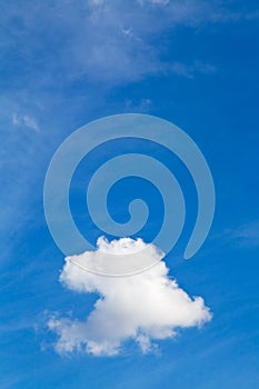 White clouds in blue sky in summer day