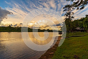 White Clouds With Blue Sky During Sunset In The Amazon