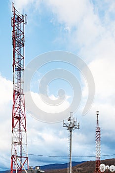 White clouds and cellular antenna