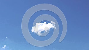 White clouds disappear in the hot sun on blue sky. Time-lapse motion clouds blue sky background. Blue sky. Clouds. Blue sky with w