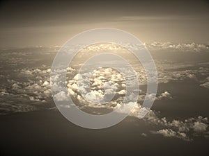 White Clouds in Infinite Sky captured from Air