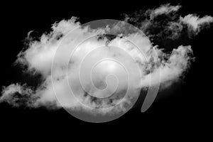 White clouds isolated on black