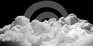 White clouds isolated on black