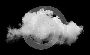 White clouds isolated on black background