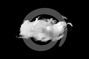White clouds isolated on black background