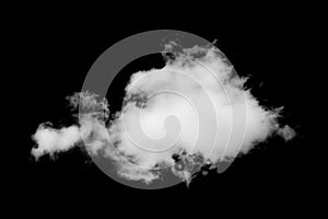 White clouds isolated on black background