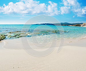 White clouds over the blue sea