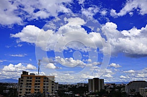 White clouds over Chiangmai cityscapes