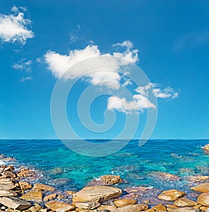 White clouds over Costa Paradiso