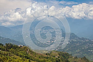 White clouds over Gangtok city, Sikkim, India