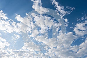 White clouds in summer blue sky