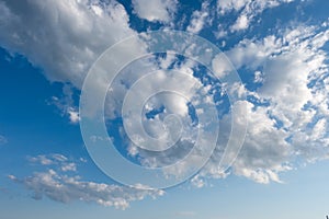 White clouds in summer blue sky