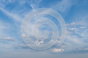 White clouds in summer blue sky