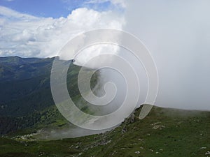 White clouds touch the Earch