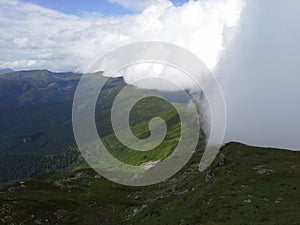 White clouds touch the Earch