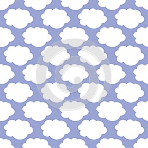 White clouds weather art seamless pattern background
