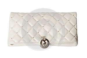 White clutch bag with jewel