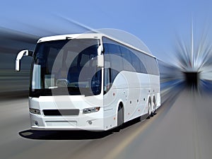 White coach in motion