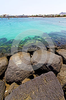 White coast lanzarote in hotel water and summer