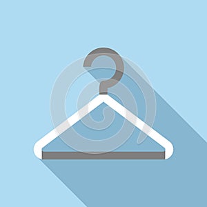 White coat hanger icon, flat style