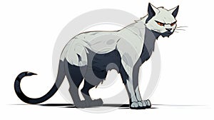 White-coated Cat With Red Eyes: A 2d Game Art Inspired By Genndy Tartakovsky