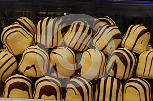 White coconut and chocolate kiss for sale in Copenhagen