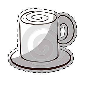 White coffe cuppa with saucer icon