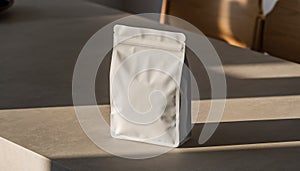 White Coffee Bag on Table