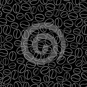 White coffee beans seamless pattern