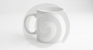 Blank White Ceramic Coffee Mug on White Background