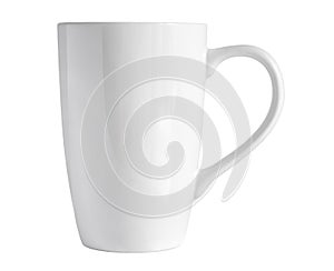 White coffee cup isolated ceramic cup on white background and clipping path