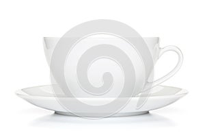 White coffee cup isolated on the white background