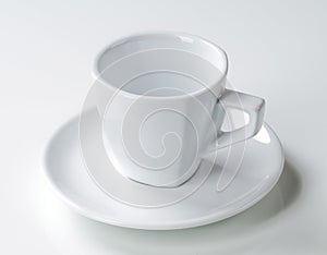 White coffee cup and saucer