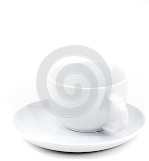 White Coffee Cup and Saucer