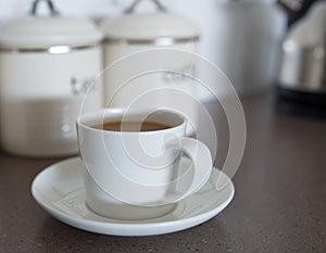 White Coffee Cup and Saucer.