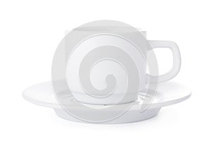 White coffee cup and saucer