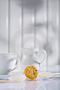 White coffee items on table