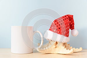 White coffee mug mockup of Christmas in July