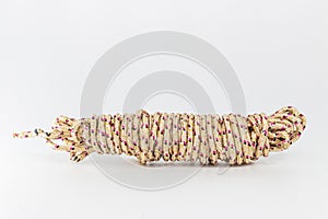 white coil rope isolated on white background