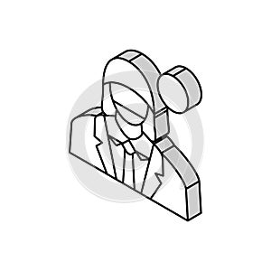 white-collar crime isometric icon vector illustration