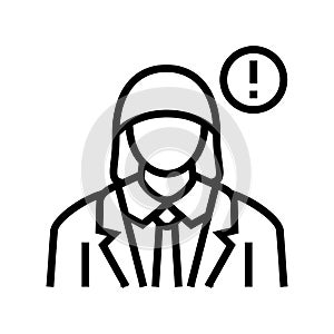 white-collar crime line icon vector illustration