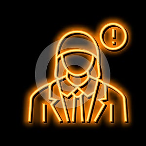 white-collar crime neon glow icon illustration