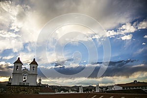 White colonial architecture in Sucre, Bolivia