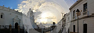 White colonial architecture in Sucre, Bolivia