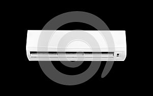 White color air conditioner machine isolated on Black background