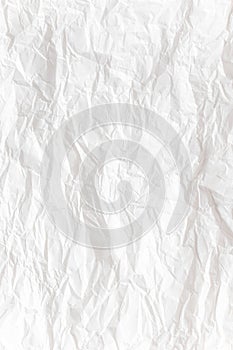 White color crumpled paper close up texture background