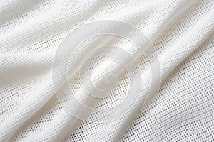 White color football jersey clothing fabric texture sports wear background, close up